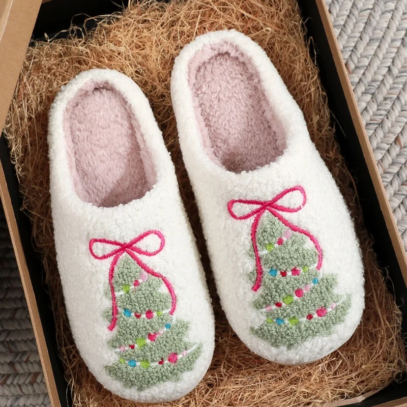 عيد الميلاد النعال المنزل الجديد شجرة عيد الميلاد الزنجبيل مريحة الدافئة النعال النسائية عارضة في الهواء الطلق المشي السفر النعال