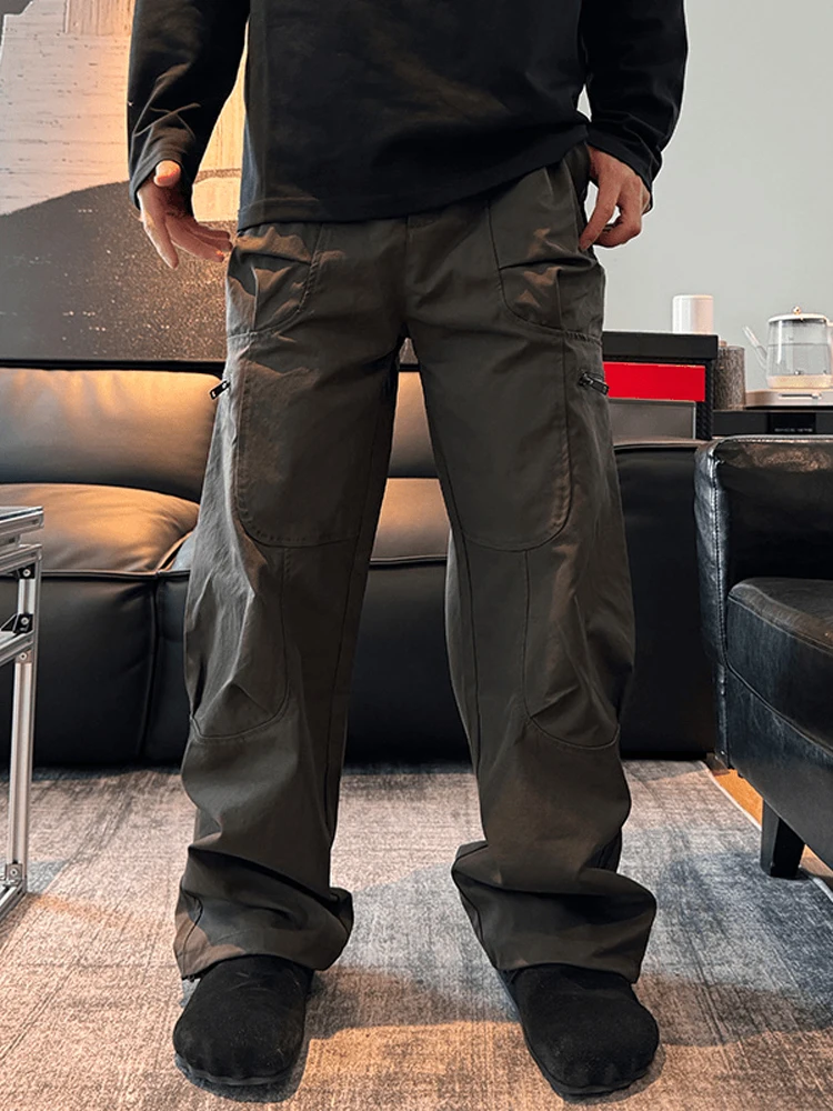 

Американские рабочие брюки в стиле ретро, мужские свободные повседневные прямые брюки с широкими штанинами, длинные брюки, весна-осень, CleanFit Cool