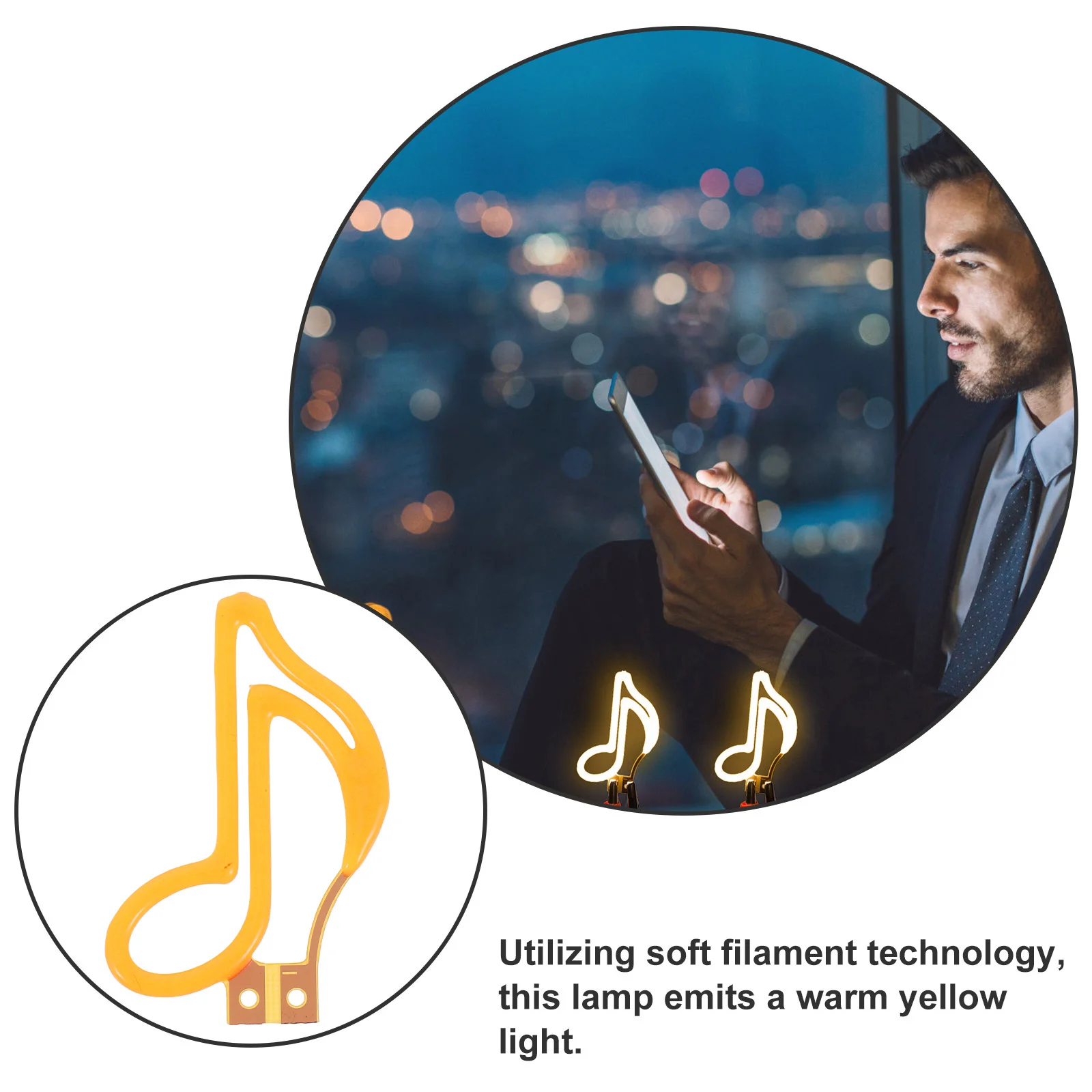 ملاحظة الموسيقى LED مصباح بفتيل تصميم كرتوني فريد من نوعه جو رومانسي دافئ الجهد المنخفض ضوء آمن متعدد الاستخدامات