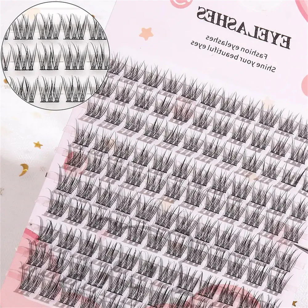 Easy to Apply False Eyelash Set,Thick Cartoon Style Natural Appearance, Suitable for Beginners, Reusable Cross Style Real Bundle