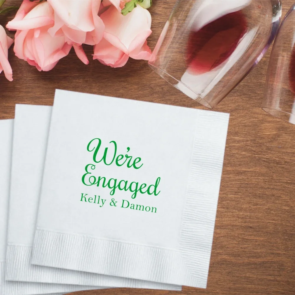 Servilletas personalizadas Servilletas personalizadas Cóctel de boda Logotipo de papel Bar Fiesta Monograma Bebida Servilleta para almuerzo disponible