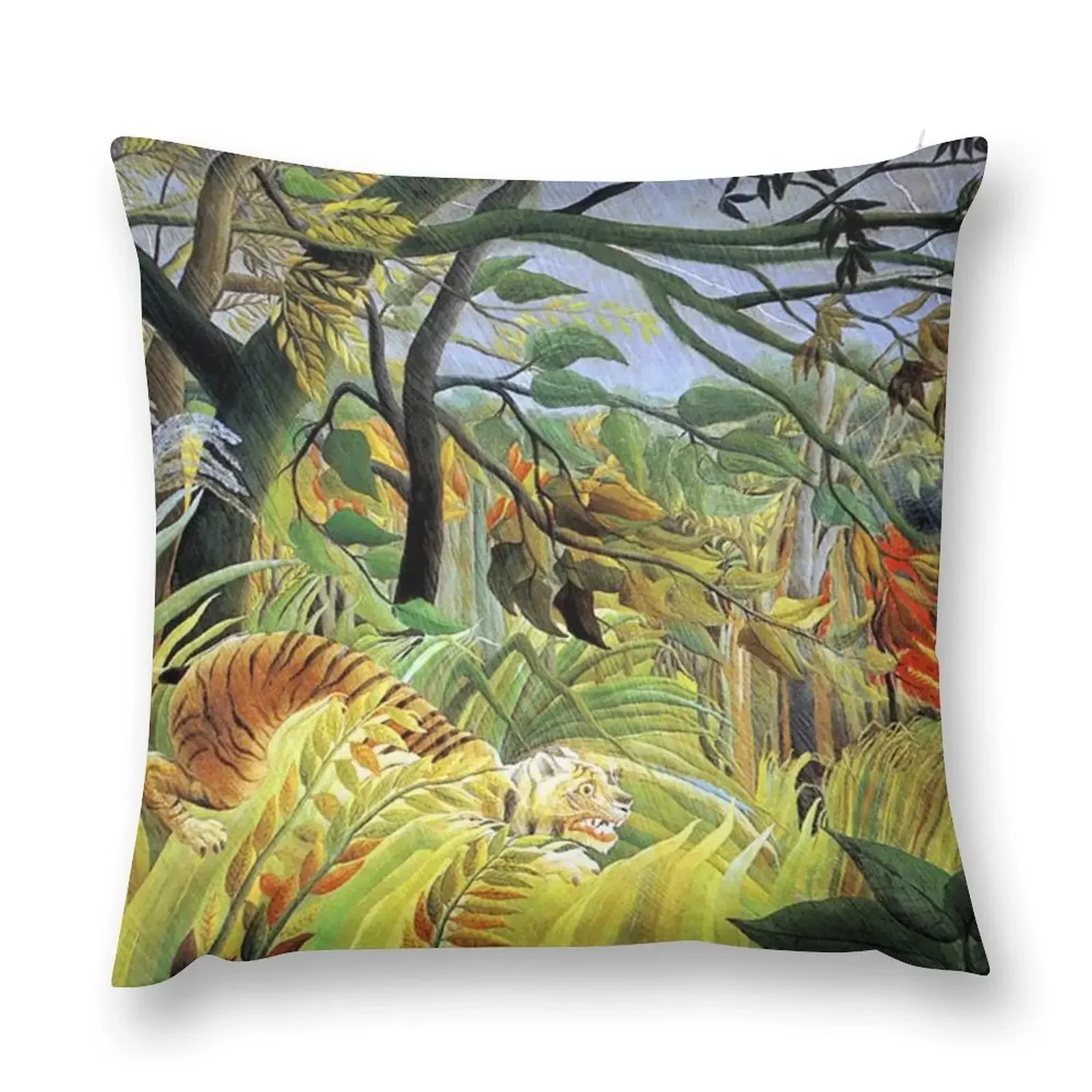 Favourite Artist - Henri Rousseau - Tiger In A Tropical Storm (Surprised!) Throw Pillow Sofa Cover Throw Pillow Covers pillow