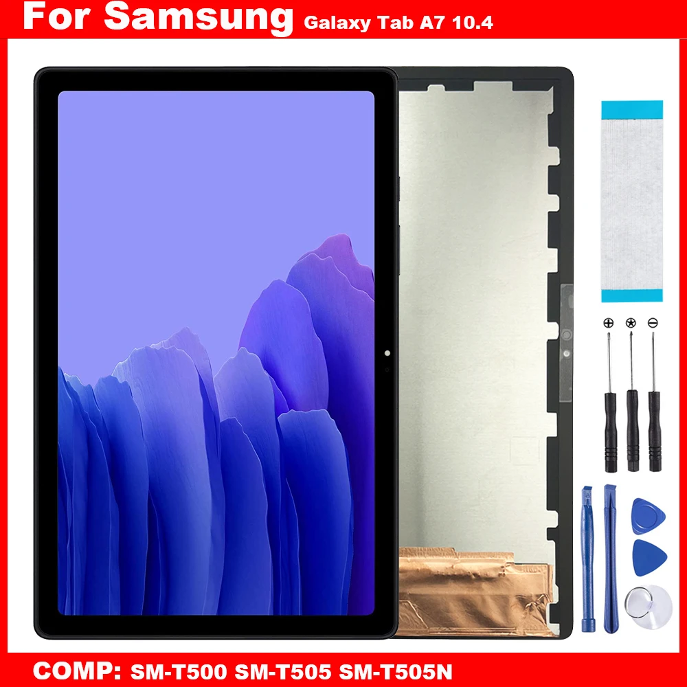 AAA For Samsung Galaxy Tab A7 10.4“ SM-T500 SM-T505 T505N T505 T500 LCD Display Touch Sensor Glass Screen Digitizer Assembly