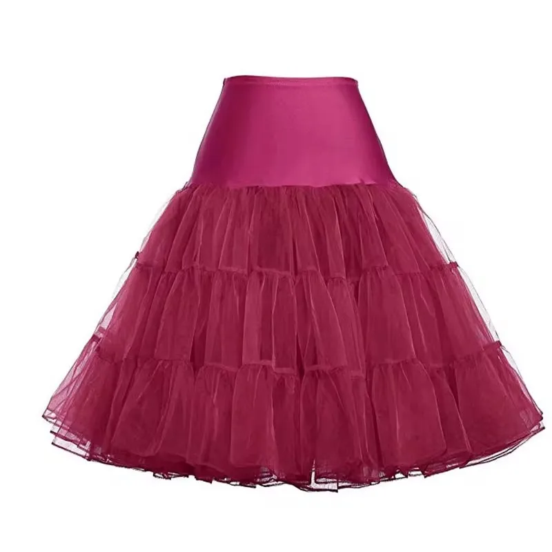 Frete rápido grátis 50s cosplay petticoat rockabilly vestido crinolina para mulher casamento nupcial underskirt rockabilly tutu