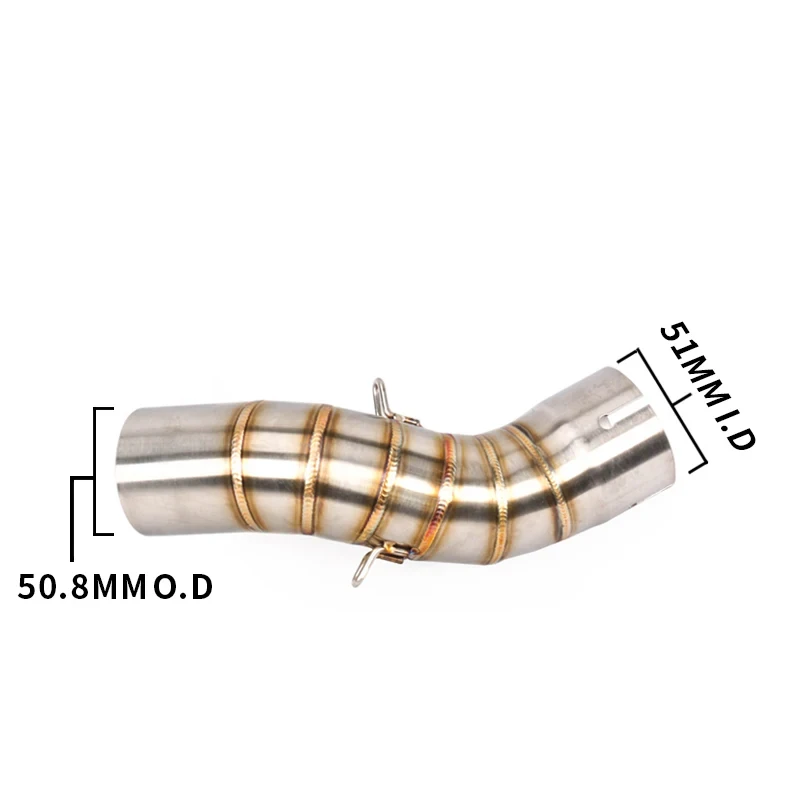 51mm Motorcycle Exhuast Middle Link Pipe Escape Adapter Connect Pipe For Kawasi Z900 2017-2021 Z900E z900 A1 A2 2017 - 2023