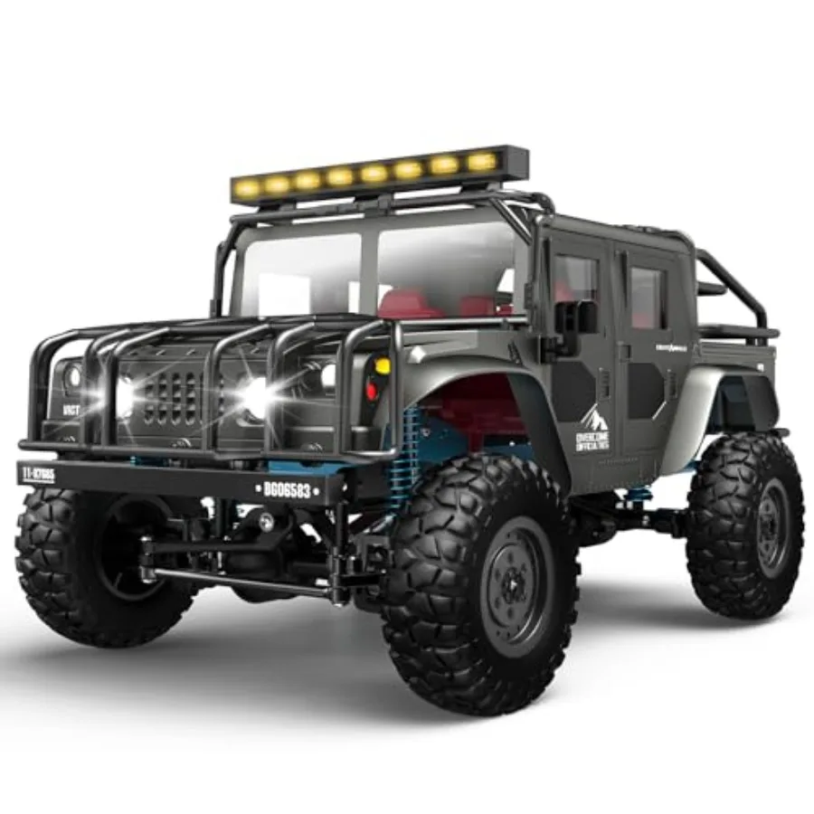 

All-Terrain RC Car 1:12 Scale, ABS Plastic, Black/Red, 4WD + 2.4 GHz Remote + IPX4 Waterproof + Dual Rechargeable Batteries