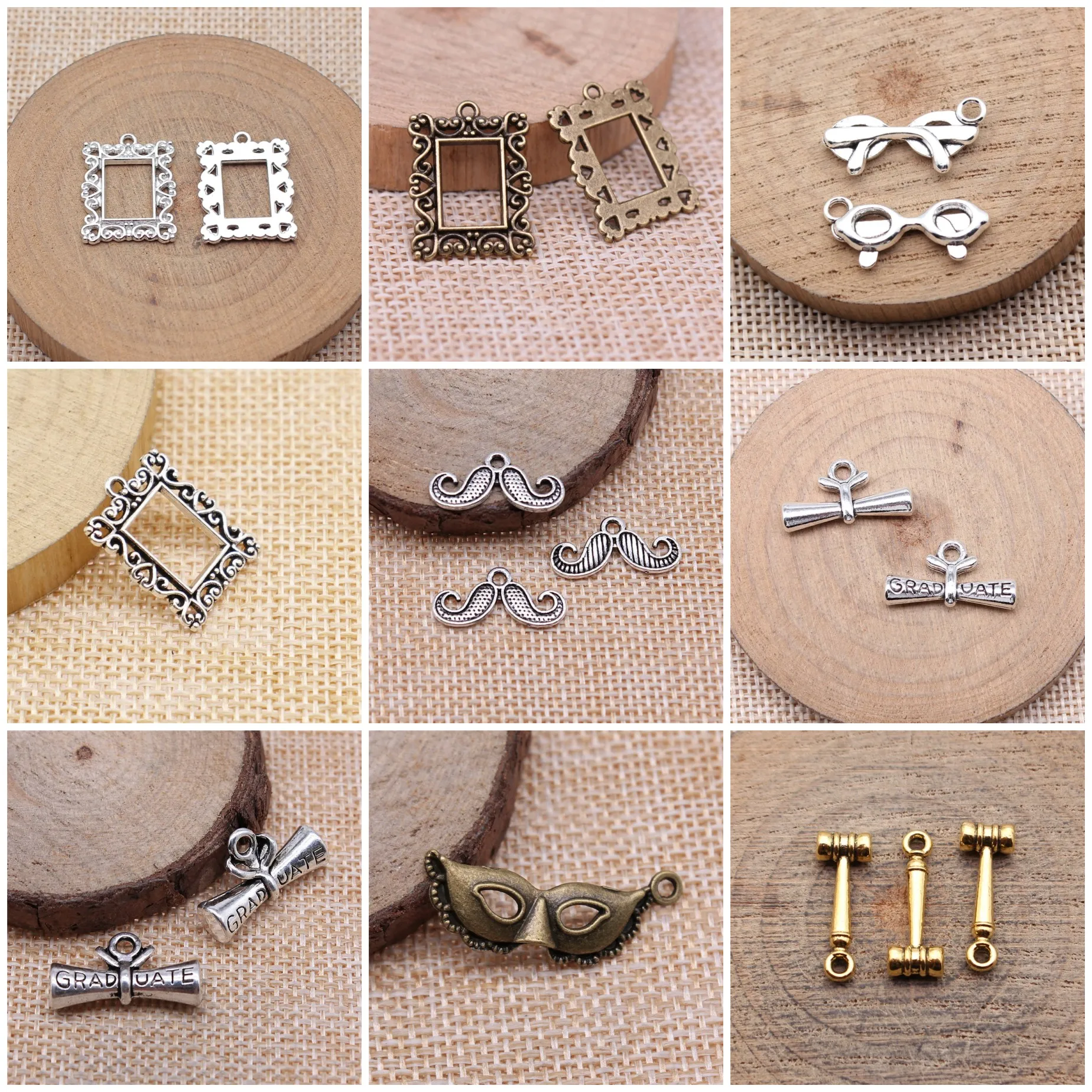 Vintage Graduation Prom Party Themed Charms Pendant For Jewelry Making Bracelet Necklace Craft Bulk