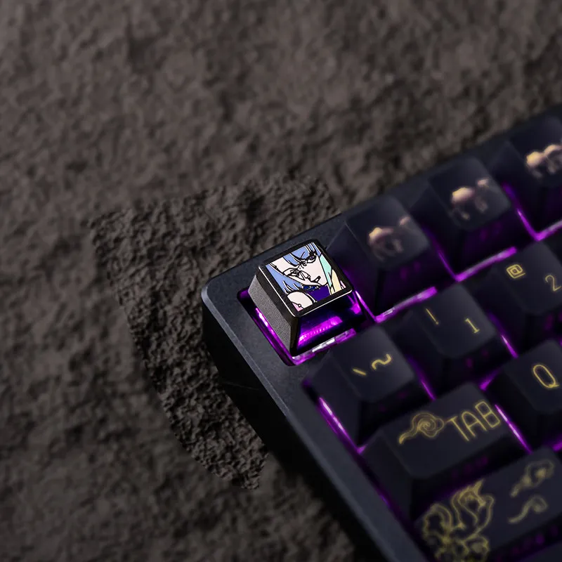 Anime Keycaps Cyberpunk 2077 Theme Mechanical Keyboard Metal Material Keycaps PC Gaming Keyboard Gift