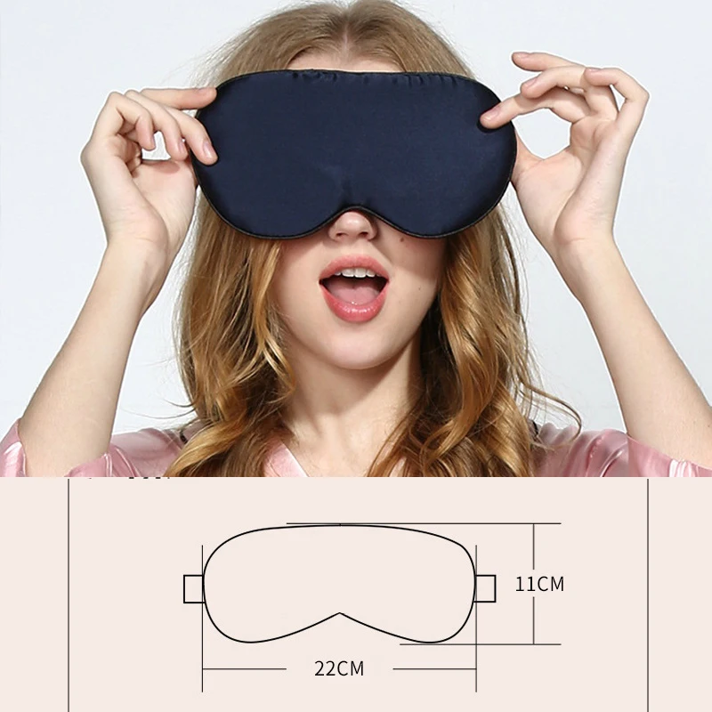 100% Pure Silk Sleep Eye Mask Sleeping Eyeshade Patch Cover Women Men Blindfold Eyepatch Nap Travel Rest Adult Double-Side Shade