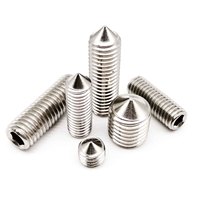 50pcs DIN914 Hex Hexagon Socket Allen Tapered End Cone Point Set Screw Grub Bolt M3 M4 M5 M6 M8 A2-70 304 Stainless Steel