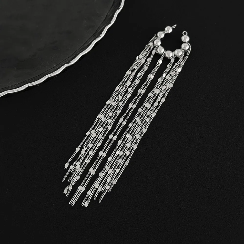 Accessory Alloy Tassel Ear Clip Long Chain Exquisite C-shaped Ear Clip Beads Minimalist Ear Buckle Daily Wear