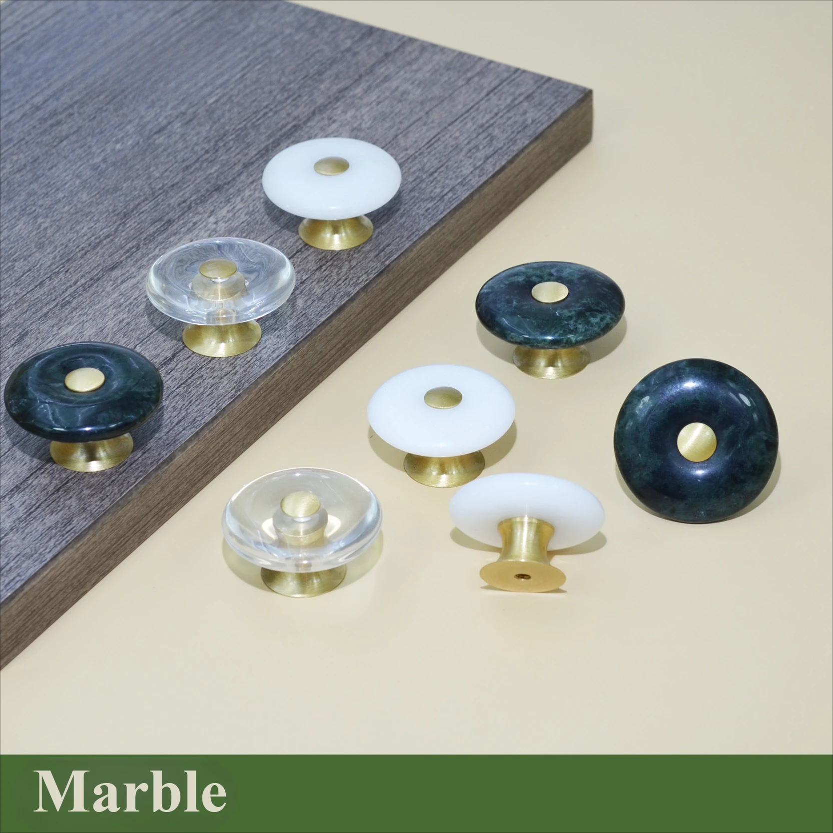 Original modern light luxury brass marble furniture handle wardrobe cabinet TV cabinet simple handles hardware