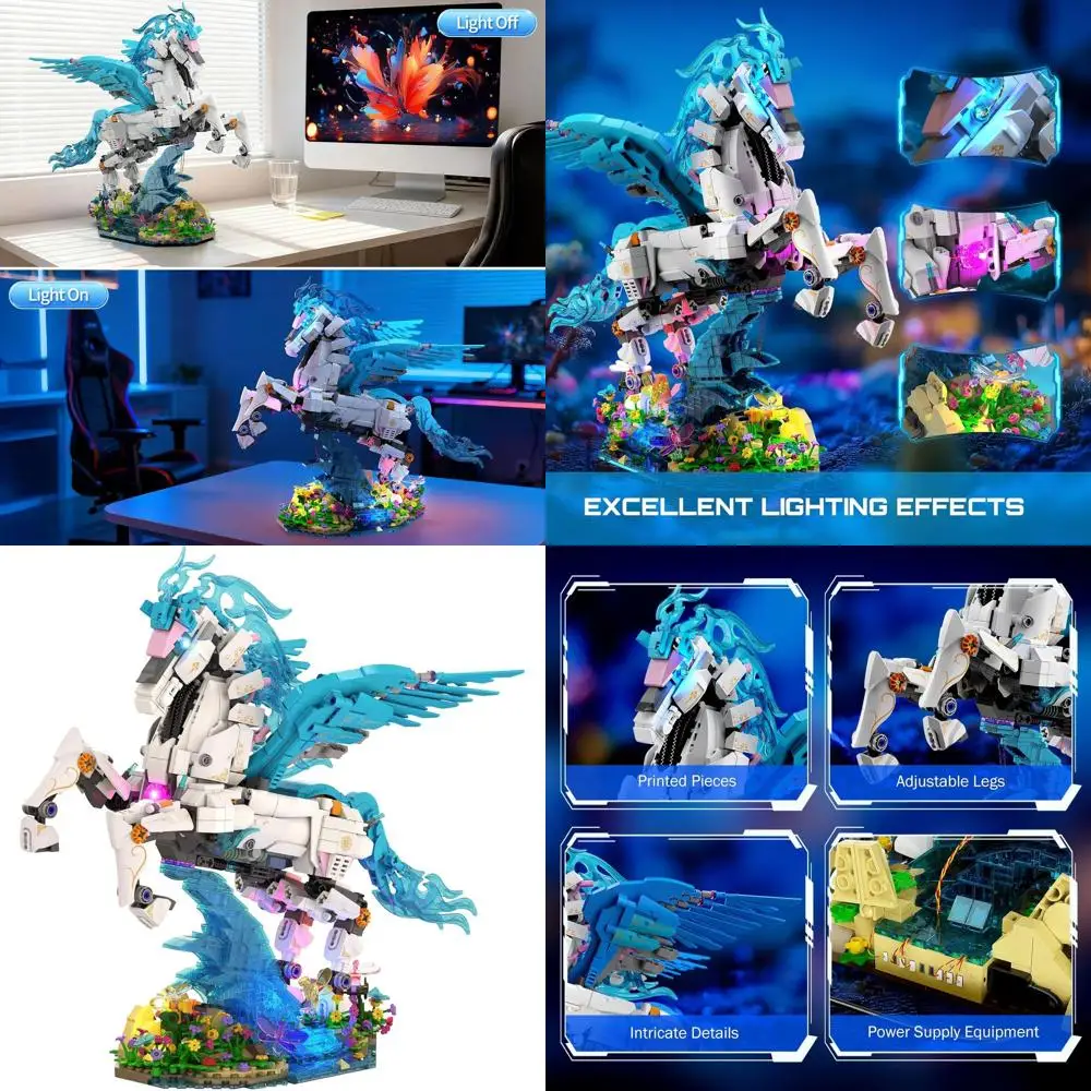 Fantasy Pegasus Bausteine, 1615-teiliger dekorativer Pferdemodellbausatz, kreatives Geschenk für Erwachsene und Jugendliche ab 14 Jahren