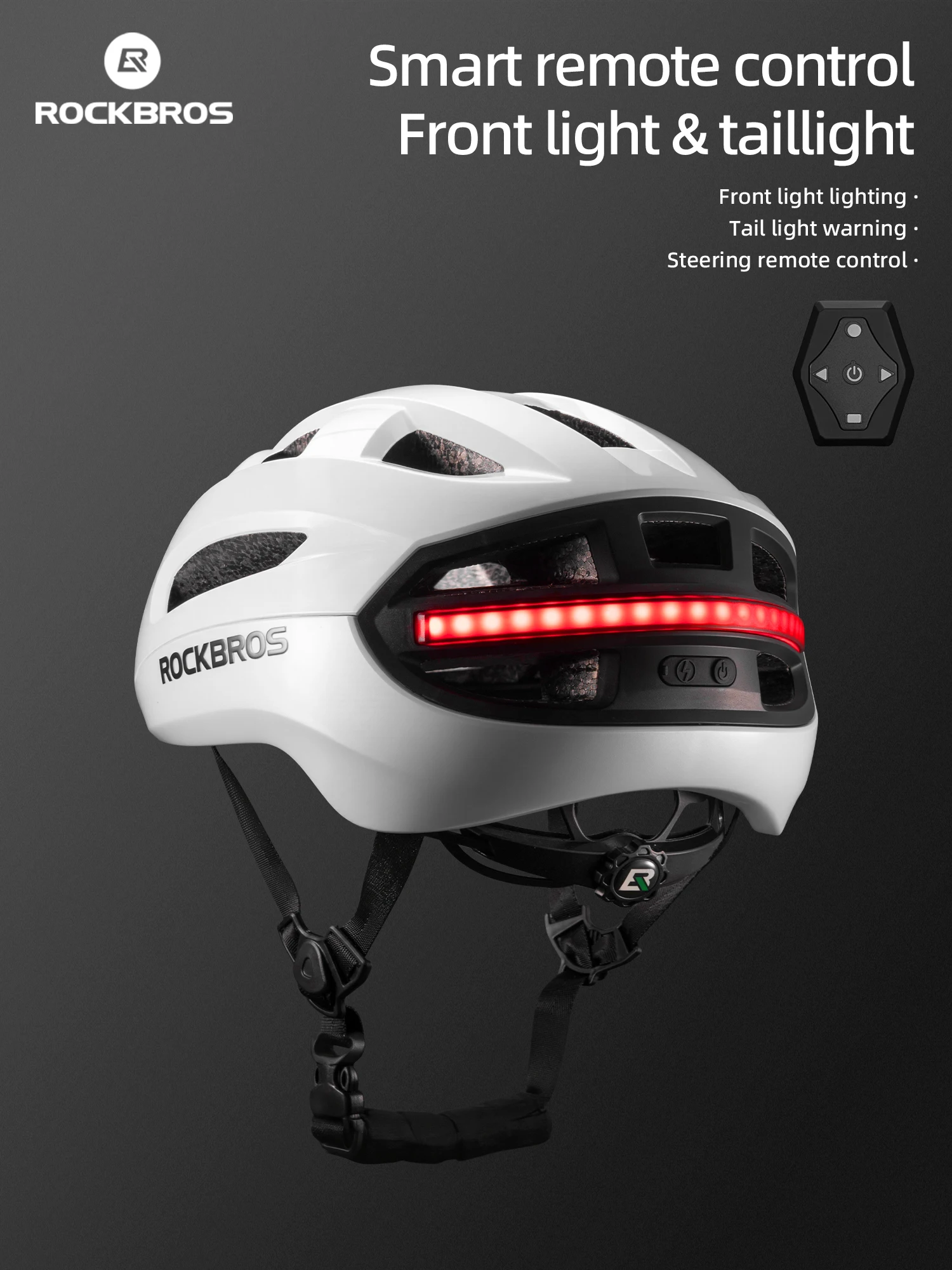 AliExpress ROCKBROS Bike Helmet Light Helmet with Remote Control Rechargeable Tail light Bicycle Cycling Helmet Intelligent Safety Helmet