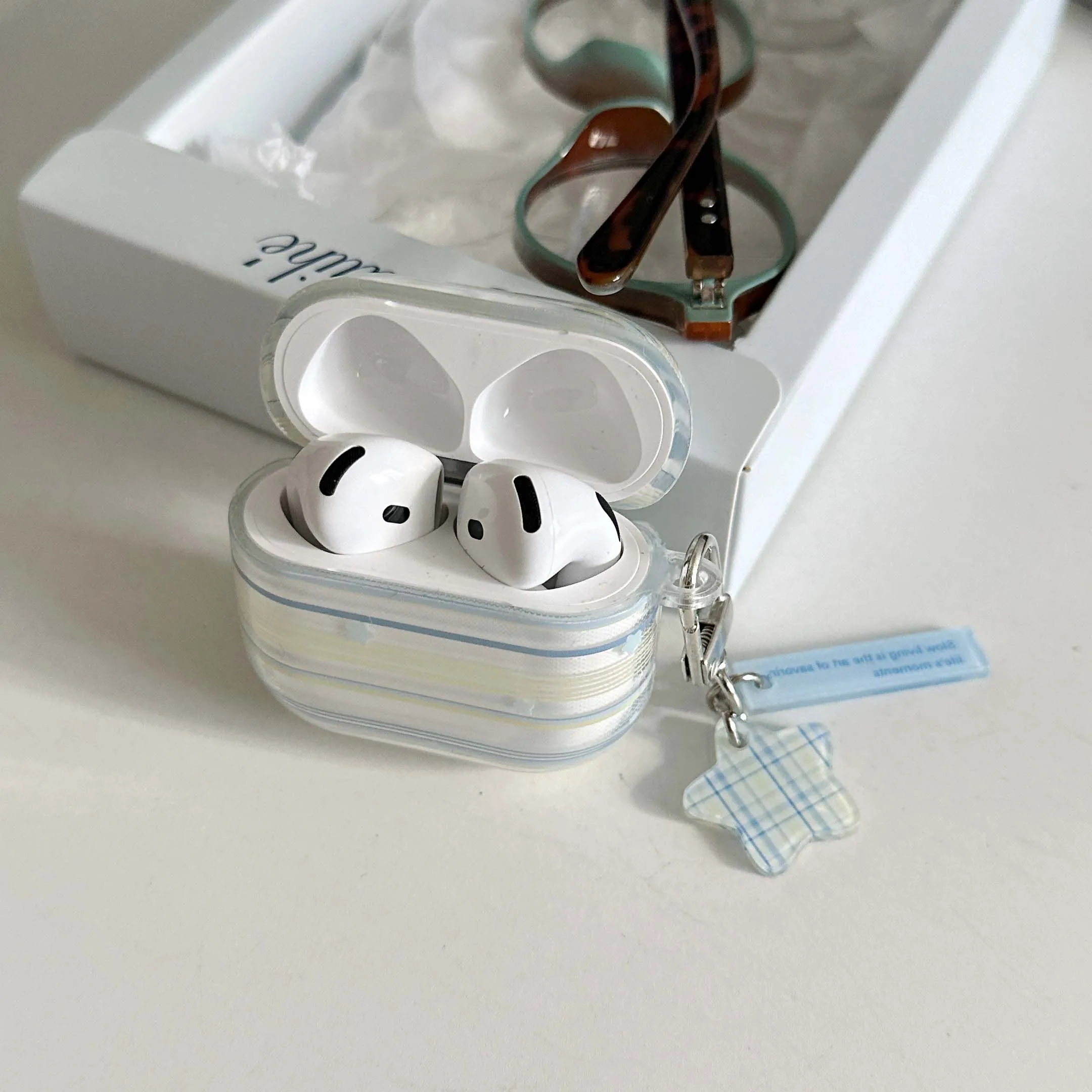 Funda para auriculares Ins imd, caja de carga inalámbrica bluetooth para apple airpods 3 4 pro 2nd 2 1, funda colgante para auriculares