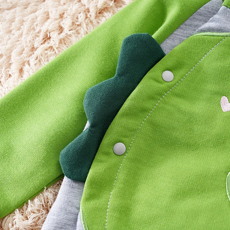 Baby Long Sleeve Spring and Autumn Dinosaur Cute Cool Boys Girls Good Outfit Infant Clothes Toddler Jumpsuit Costume Trendy Soft