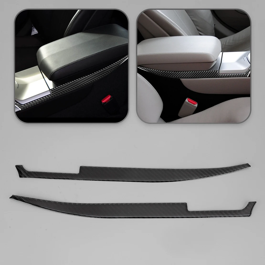 

1 Pair Black Carbon Fiber Interior Console Side Covers Trims Fit for Cadillac CTS 2008 2009 2010 2011 2012 2013