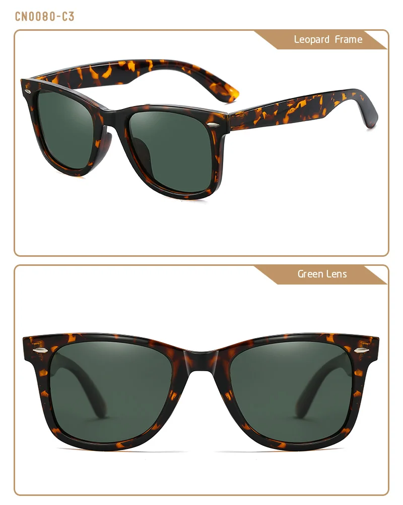 CRIXALIS Polarisierte Sonnenbrille für Damen, Sonnenbrille für Herren, 80er-Jahre-Retro-Stil, quadratisch, UV400 – Detail 10