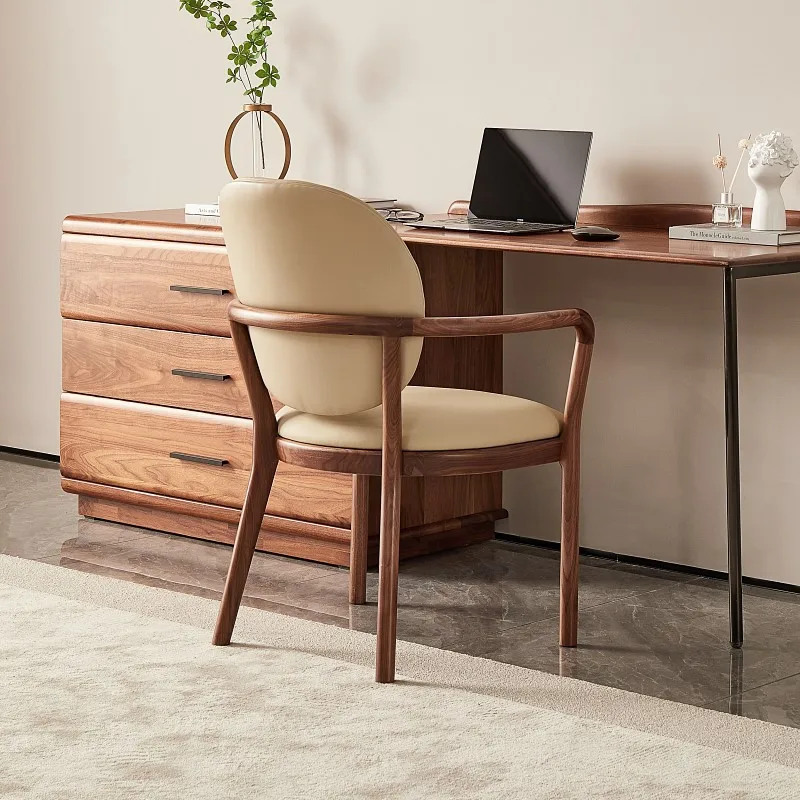 LMM modern simple armchair coffee armrest study backrest living room leisure chair Nordic