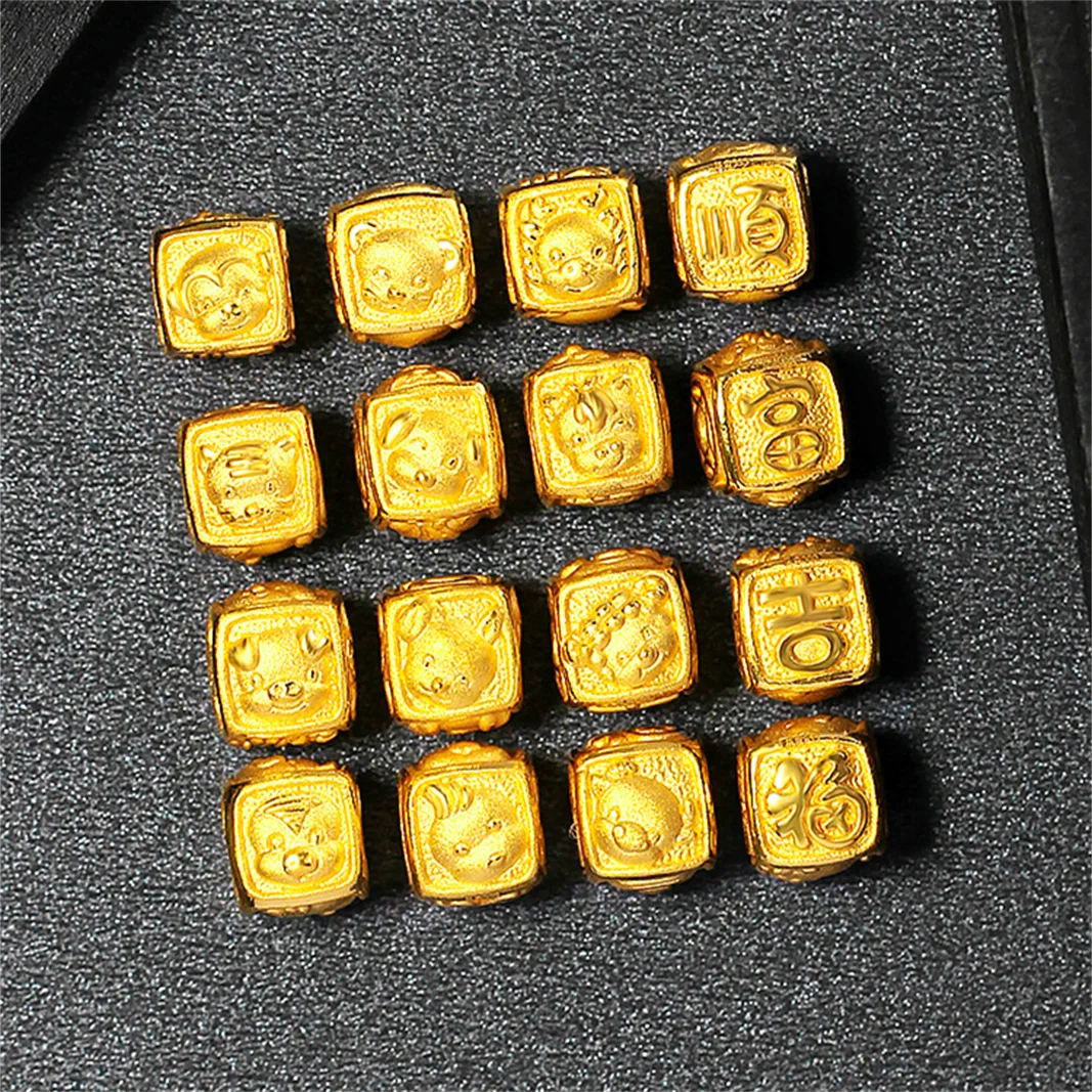 

1pcs Pure 999 24K Yellow Gold Men Women 3D Chinese Zodiac Pendant 0.9-1.2g