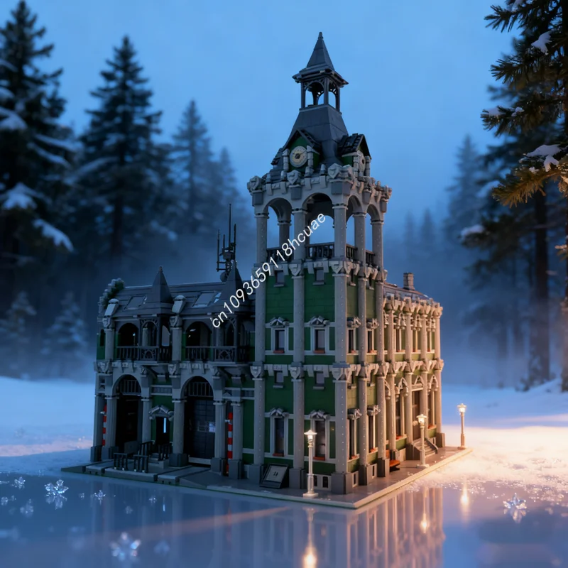 

13191 шт. MOC модульная железнодорожная станция модульная модель строительные игрушки блоки строительство DIY Рождественский подарок кирпич детский день рождения