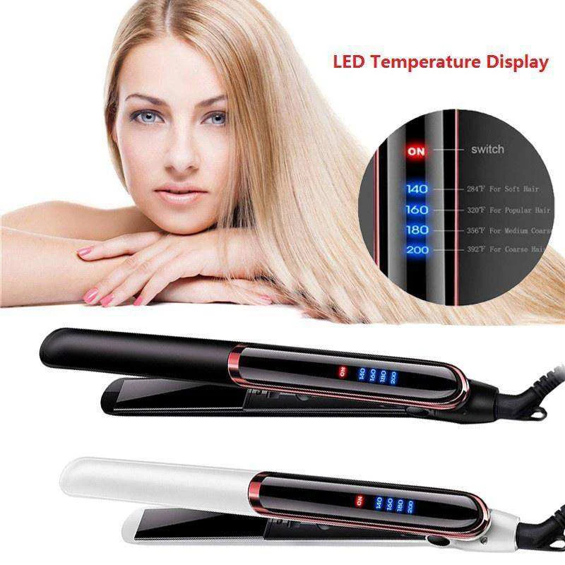 

Professional Portable Flat Iron Fourth Gear Ceramic Hair Iron Straightener And Curler 2 In 1 Hair Straightener