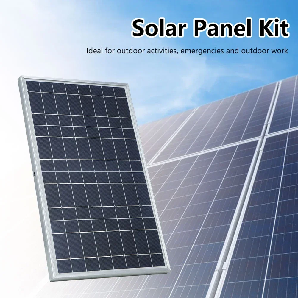 

DC 12V 15W Solar Panel Kit With Clip Waterproof Outdoor Solar Charging Panel Battery Charger For Camping Hiking