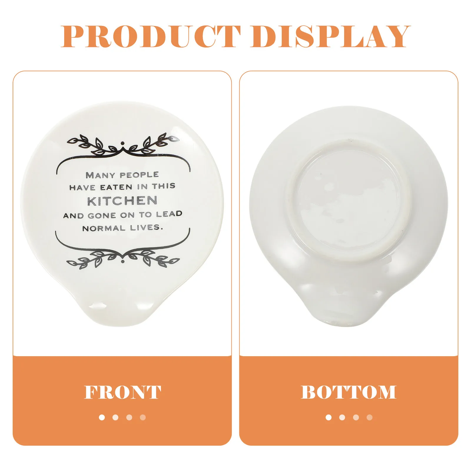 Ceramic Spoon Stand Soup Scoop Storage Holder Elegant Letter Pattern Dining Table Scoop Rest Tray Restaurant Supply