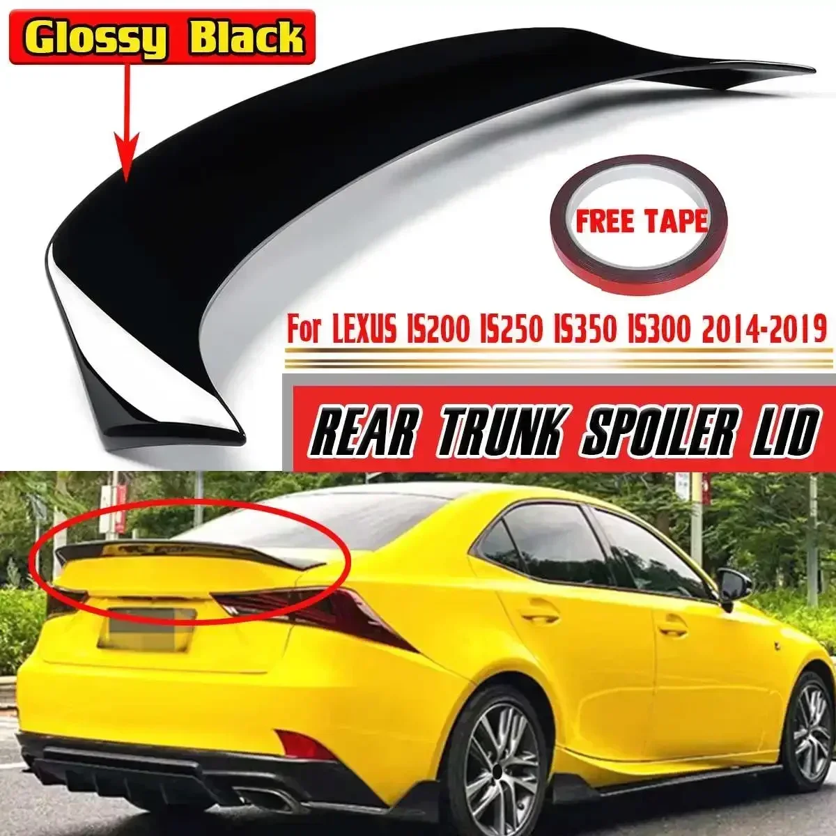 IS350 AR Style Car Rear Spoiler Wing Trunk For LEXUS IS200 IS250 IS350 IS300 2014-2019 Car Rear Trunk Wing Spoiler Lip Body Kit