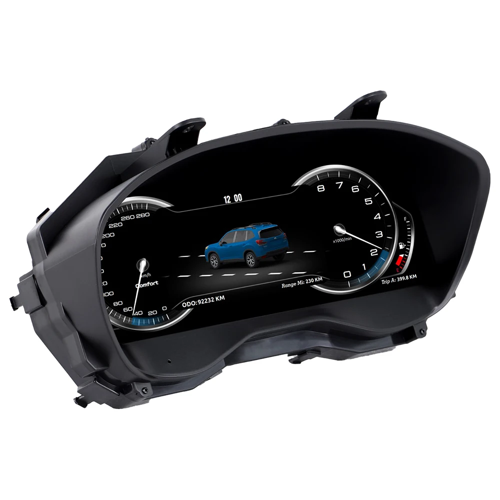 Digital Instrument Cluster For Subaru Forester 2019–2024 Speedometer Dashboard 12.3'' HD Screen Virtual Cockpit LCD IOS CarPlay