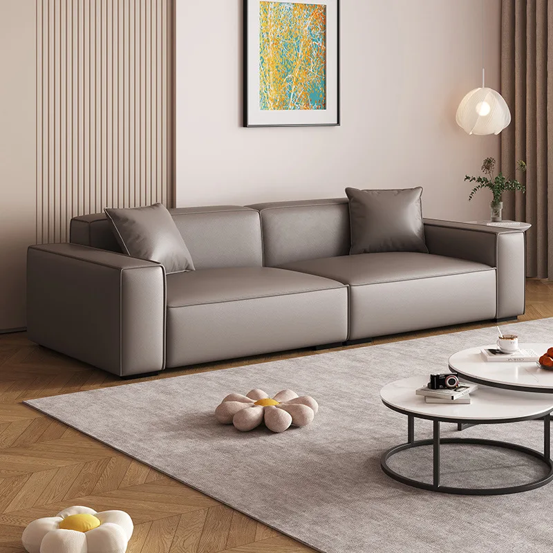 Cat scratching skin tofu sofa modern simple living room small apartment Internet celebrity straight row apartment sofa