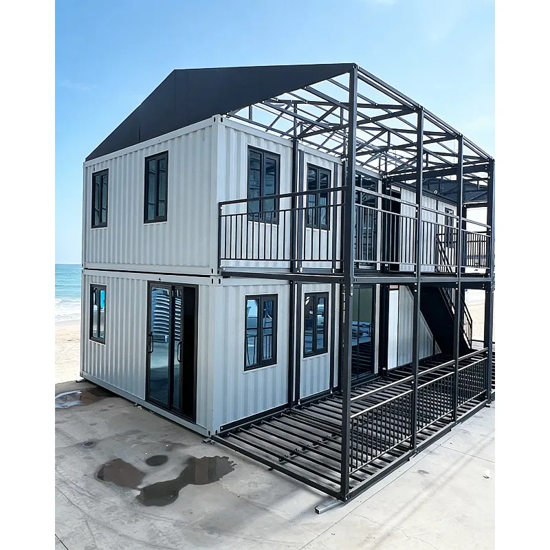 Expandable Container House 40ft 2-4 Bedroom Prefab Villa Luxury Foldable Mobile Home with Bathroom Waterproof Steel for Hotel