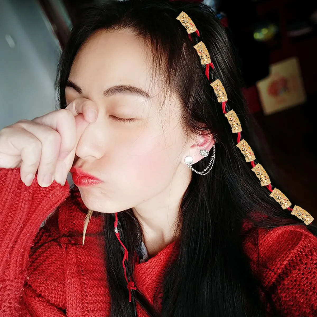 10Pcs Dreadlock Hair Braids Cuffs Metal Hollow Tubes Durable Lightweight Accessories Stylish Hair Rings Filigree Tube