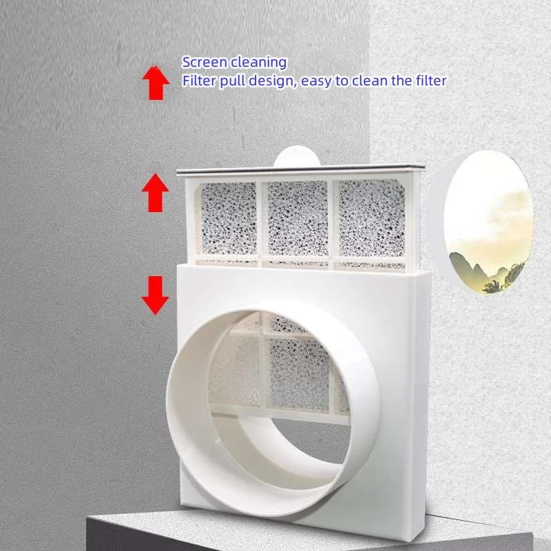 duct air filter inline ducting box ventilation for PVC pipe PE pipe Aluminum foil tube Inlet pre filter Deworming and Deashing