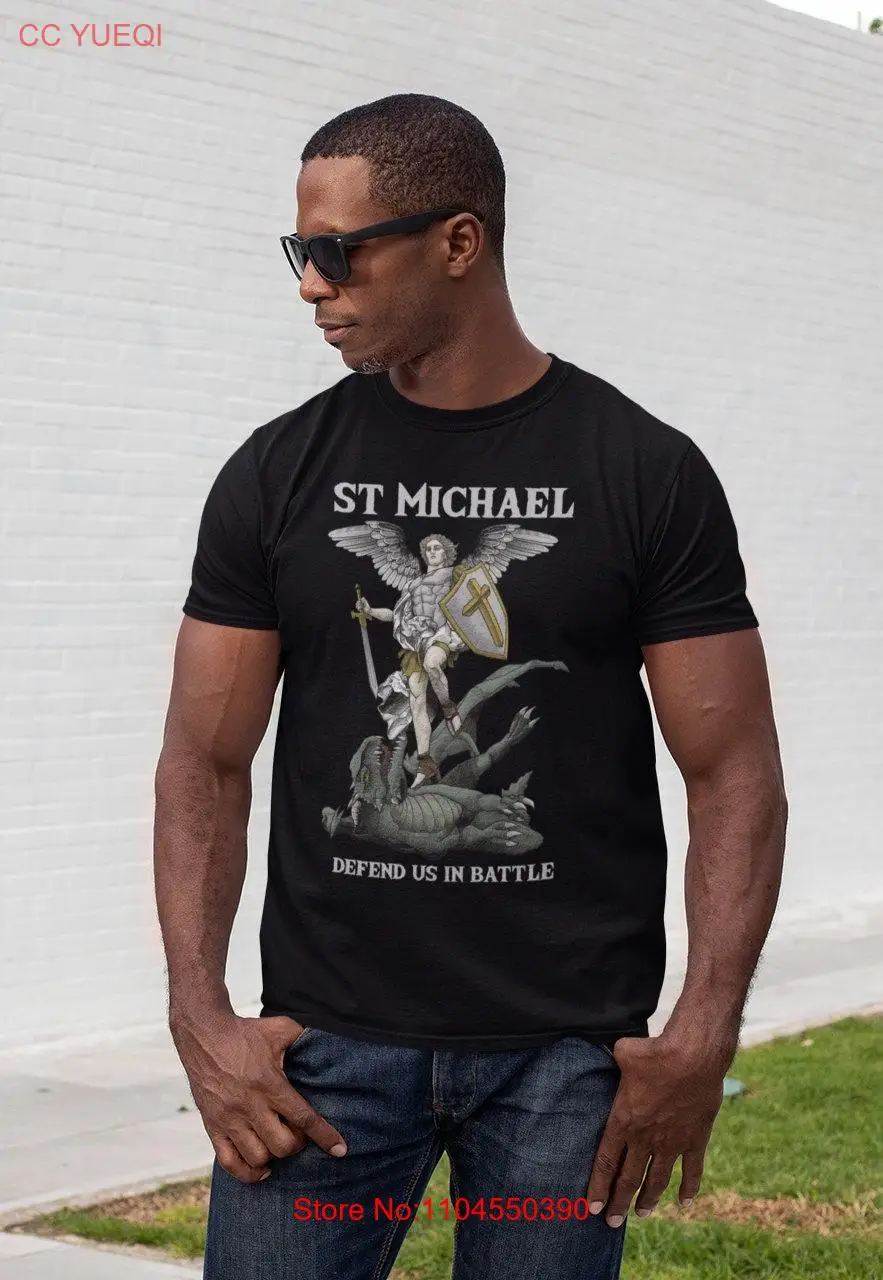 

Saint Michael the Archangel defend us in battle T Shirt long or short sleeves
