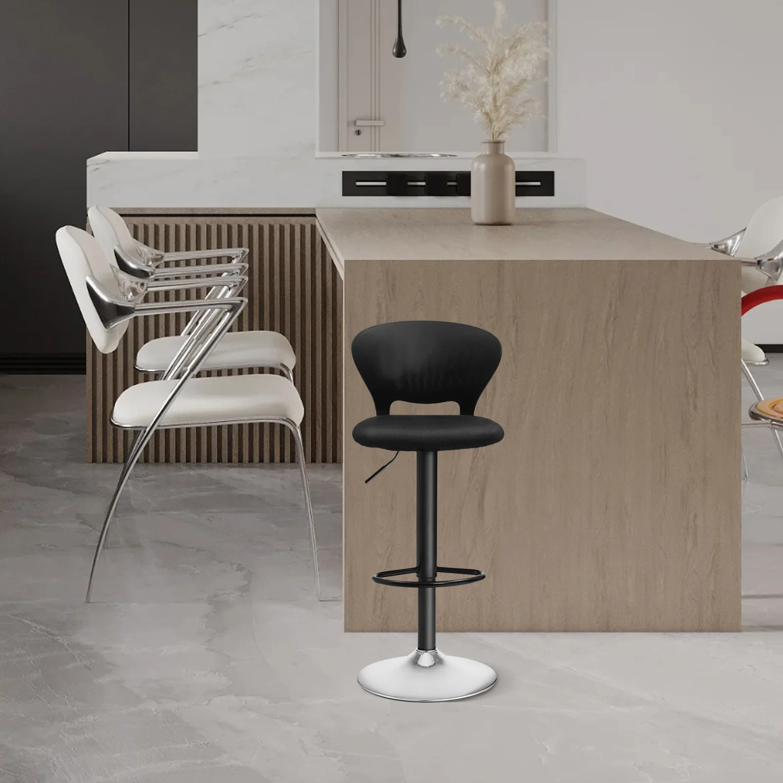 ฐานกลมมั่นคงสำหรับเก้าอี้บาร์สตูล อะไหล่เก้าอี้แบบหนา ฐานเก้าอี้โลหะสำหรับร้านเสริมสวย อุปกรณ์เสริมสำหรับห้องรับประทานอาหาร