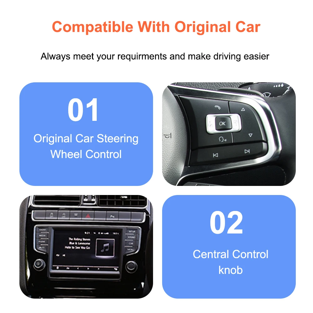 Bonroad Kabelloses Carplay Android Auto Modul Airplay AutoLink Mirror für VW Volkswagen MIB MIB2 Golf 7 Polo Passat B8 Tiguan Box – Detail 8