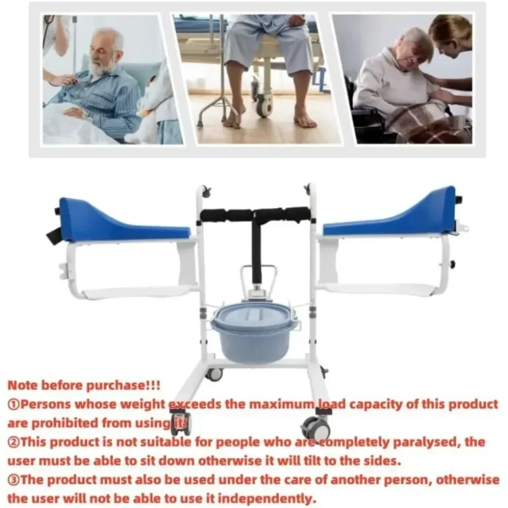 Elderly Shower Chair with Wheels Elderly Transfer Chair Portable Elderly Toilet Chair Lift Chair for Patient Transfers