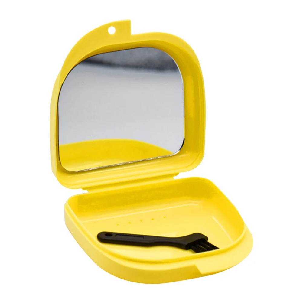 حاوية تخزين طقم الأسنان، صندوق حماية للفم، صغير محمول عديم الرائحة، قابل للتنفس، متين للسفر والمكتب المنزلي