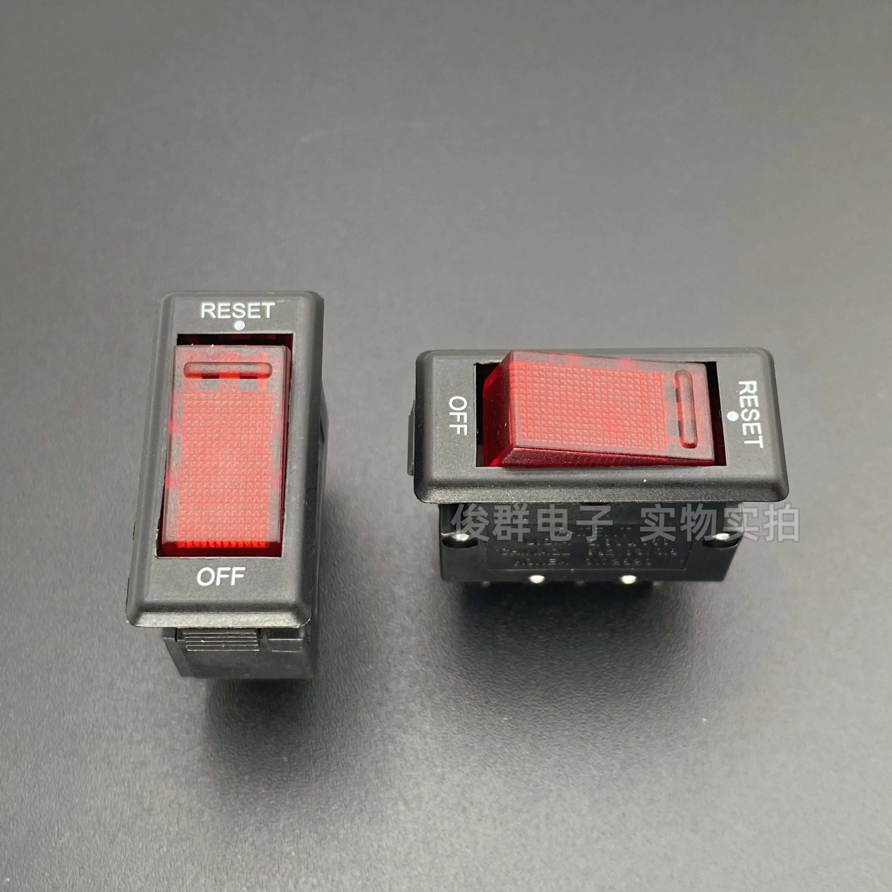 10pcs/ M1 rocker rocker switch overload protection 5A with light 3 feet 2 power insurance button