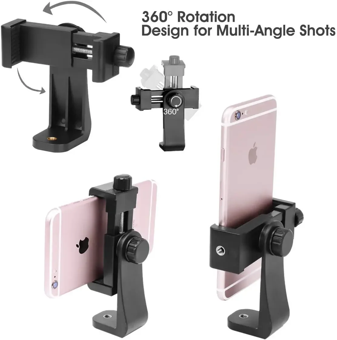 Selfie Stcik Tripod Mount with Remote for Cellphone iPhone 16 15 14 13 Samsung XIAOMI Phone Holder Adapter with Adjustable Clamp