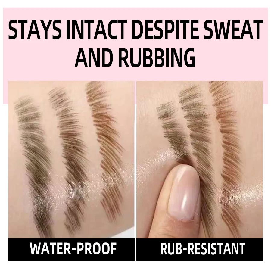 Matita per sopracciglia colorante 3D Hairling Anti-sbavature Impermeabile 3 colori Pennello marrone nero Potenziatori per sopracciglia naturali selvatici Trucco in crema