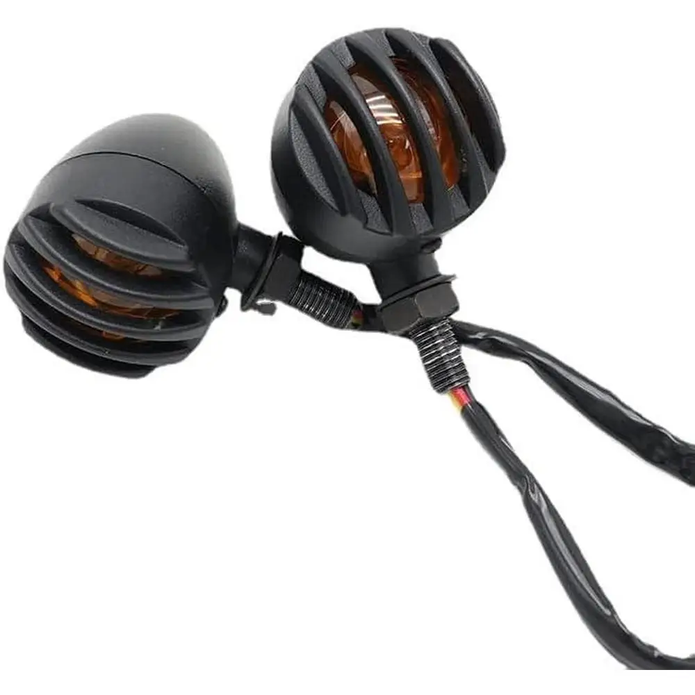 2pcs Motorcycle Bullet LED Turn Signals Indicator Light Textured Turn Signals for Most Motorcycle Motorbike Accessories
