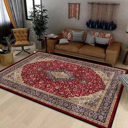 Persian Luxury Rugs for Bedroom Retro Red Home Decor Carpets for Living Room Soft Washable Non-slip Washroom Floor Mats Alfombra