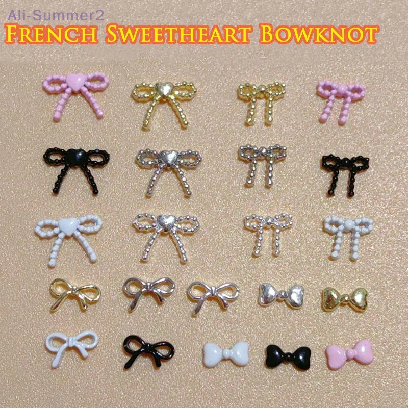 {MX} 10 قطعة لطيف ثلاثية الأبعاد شريط صغير ربطة عنق مسمار السحر بلون Bowk المعادن مسمار الفن زينة DIY بها بنفسك مانيكير اكسسوارات #4