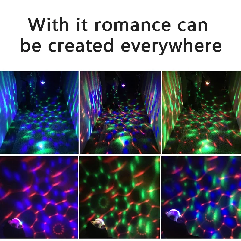 Mini luz LED de 3 vatios para escenario, decoración de luz ambiental Interior, bola de discoteca láser recargable con función de Control de voz