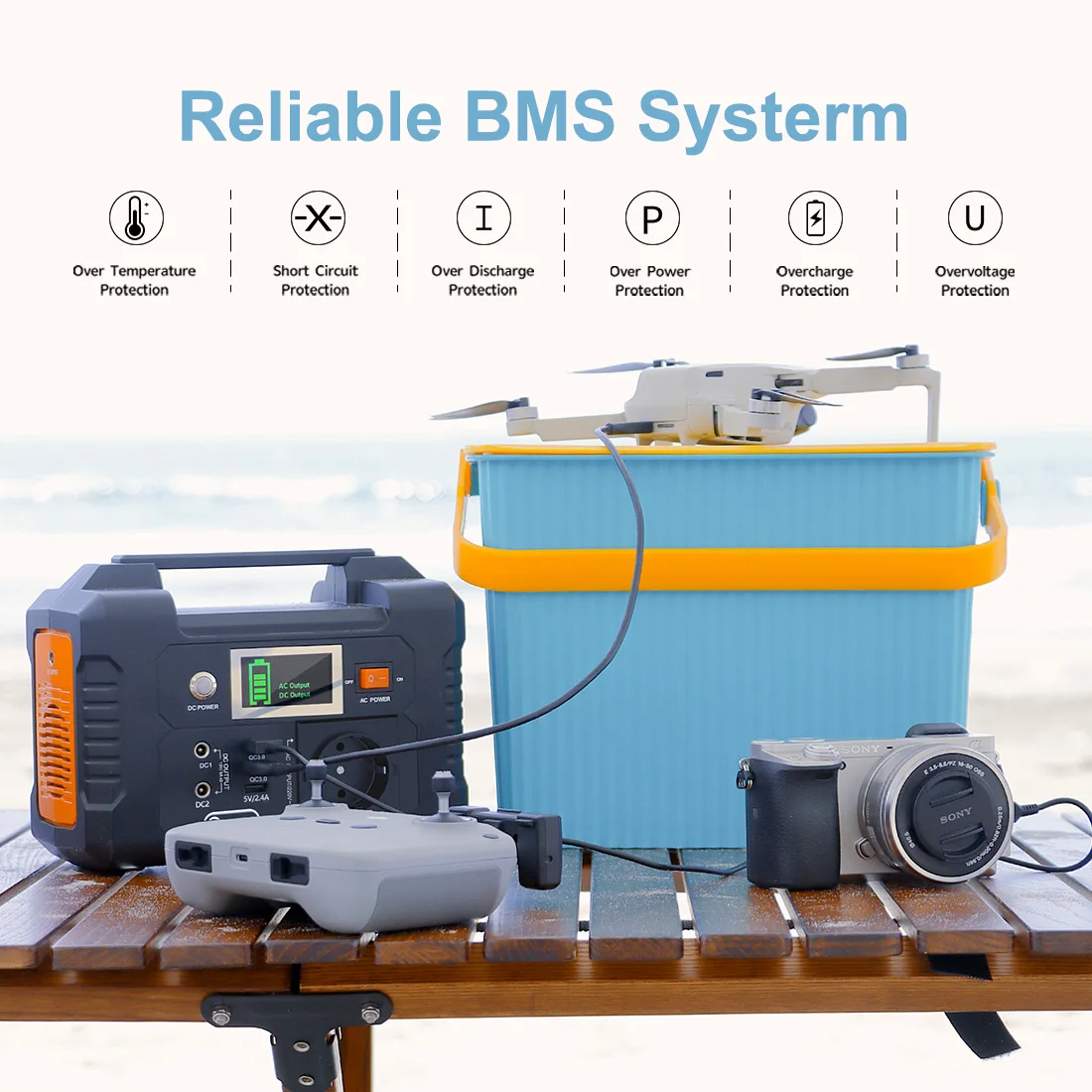 FF Flashfish E200 Portable Power Station 200W 151Wh Solar Generator with Solar Panel 50W Battery Cell Complete Kit Set Series