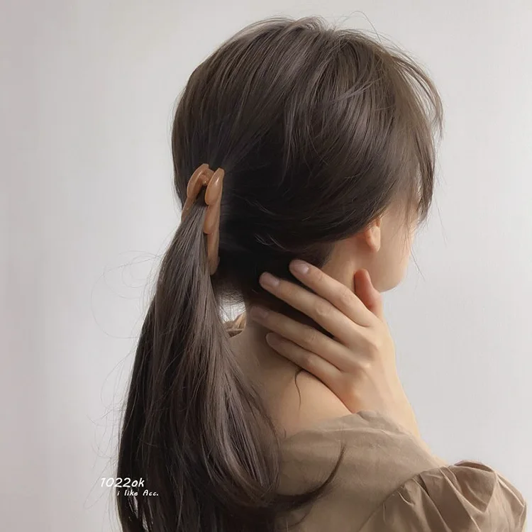 New Korean Jelly Color Banana Clip Women\'s Twist Hair Claw Ponytail Holder Hairpin Elegant Hair Accessories Hairgrip