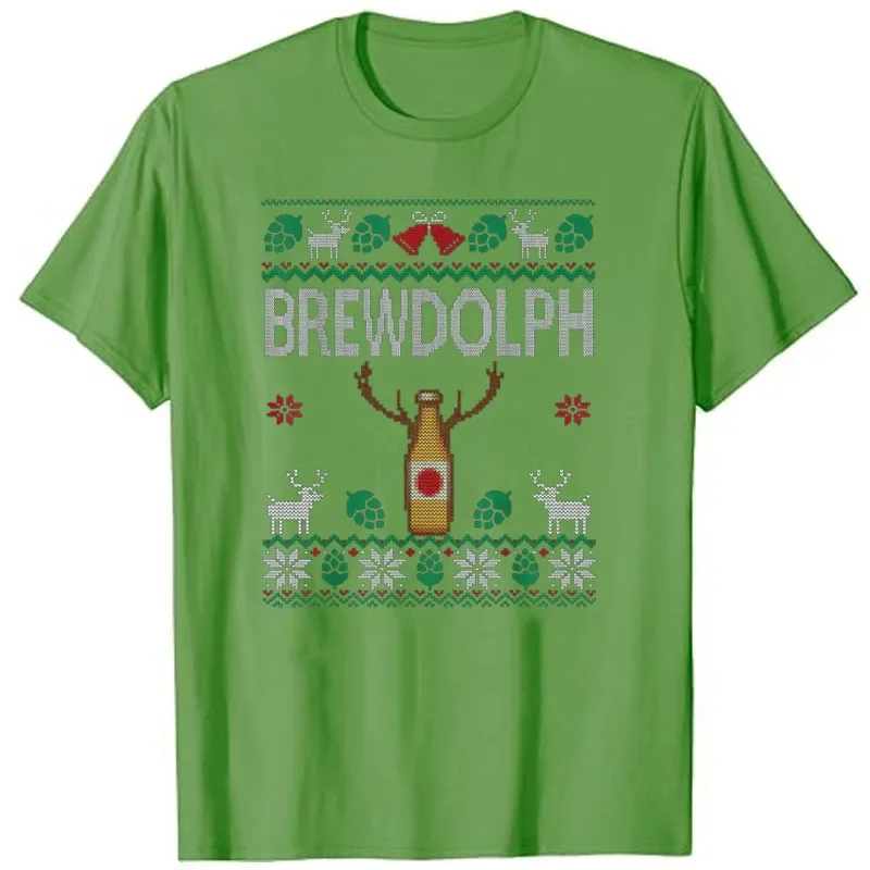 Brewdolph Ugly Christmas Beer Lover Craft Beer Brewer Gift T-Shirt Xmas Costume Humor Funny Beer Drinking Lover Drinker Tee Tops