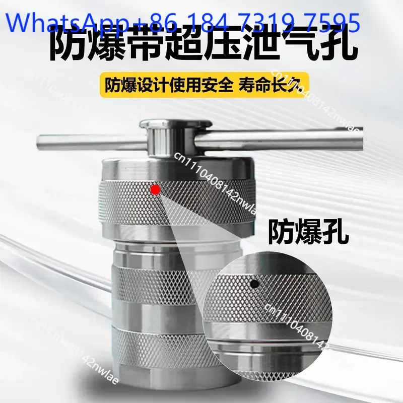 Stainless Steel Hydrothermal Synthesis Reactor High Pressure Digestion Tank with PTFE Lining for Laboratory Use